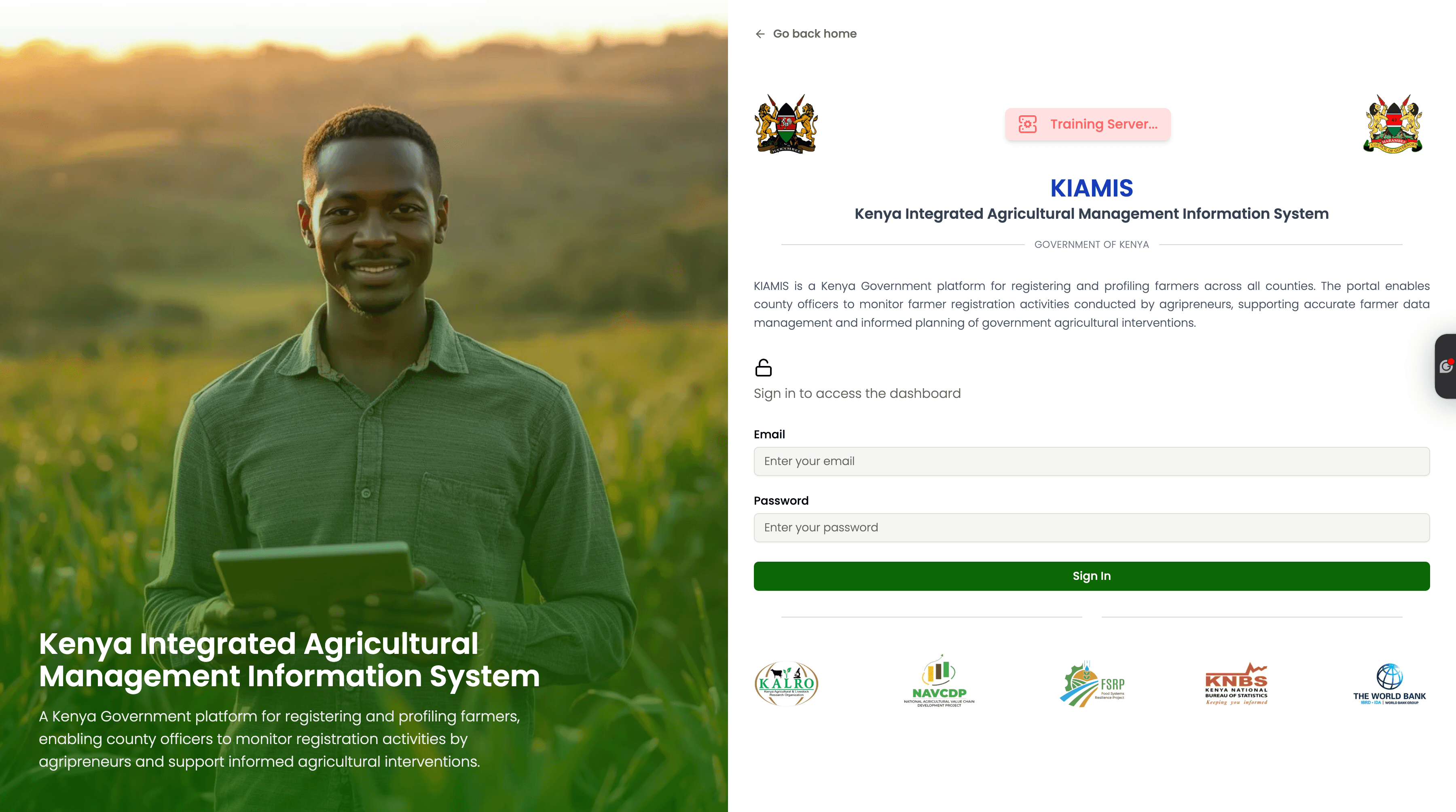 Continuous Farmer Registration & Profiling - (Training Portal)